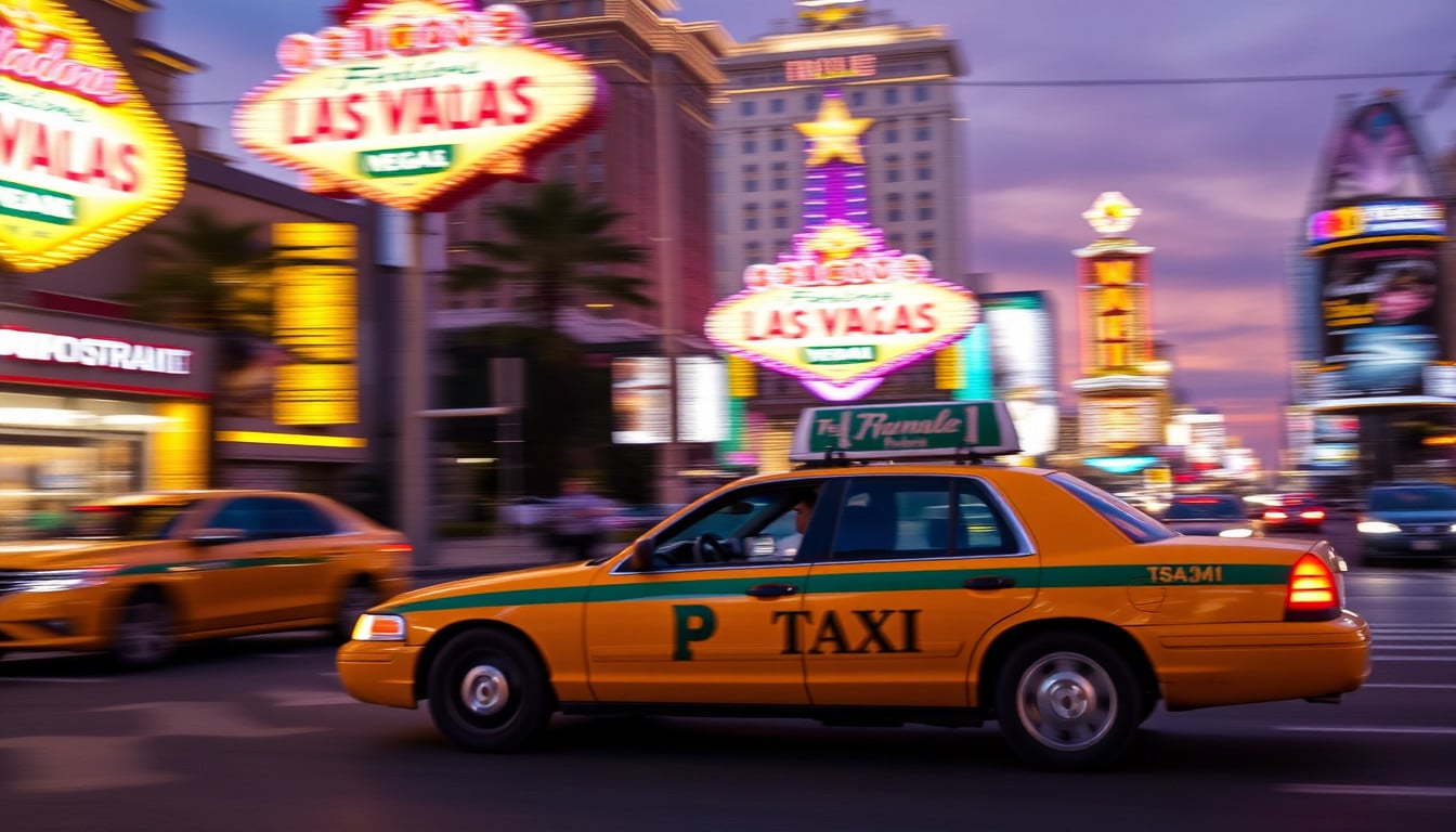 Las Vegas Boulevard at dusk